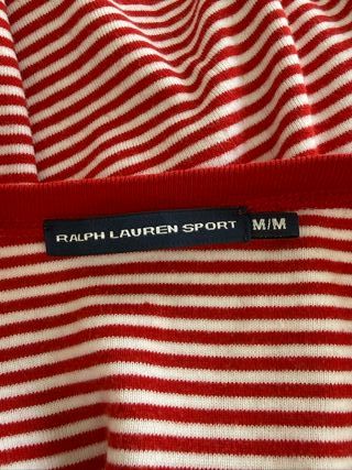 T-shirt Ralph Lauren donna M righe rosso bianco