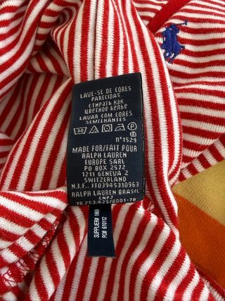 T-shirt Ralph Lauren donna M righe rosso bianco