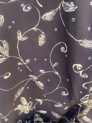 Conjunto falda y blusa azul y blanco