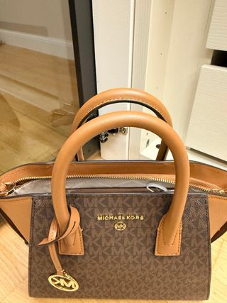 Borsa Michael Kors media marrone e oro