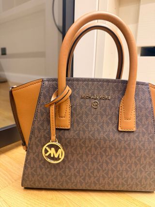 Borsa Michael Kors media marrone e oro
