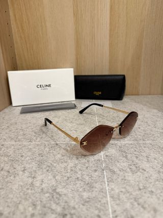 Occhiali da sole Celine Diamante Marrone Dorato