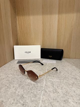 Occhiali da sole Celine Diamante Marrone Dorato