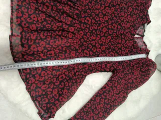 Blusa Peplum Animal Print Roja Mujer