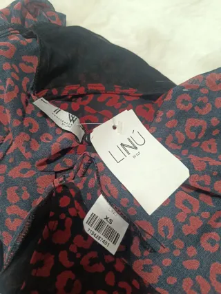 Blusa Peplum Animal Print Roja Mujer