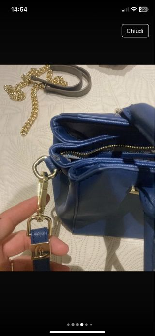 Borsa Trussardi Jeans blu e oro