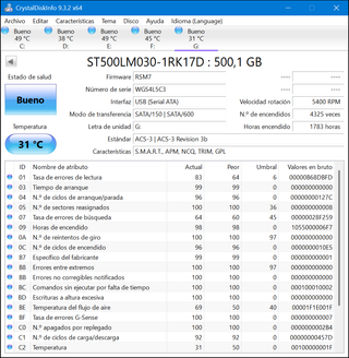 HDD SEAGATE 2.5 500GB + CAJA EXTERNA.