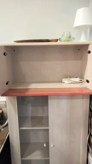 Armario 2 cuerpos cristal y madera