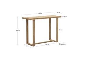Mesa alta 100% exterior Canadell de madera maciza de teca reciclada 140 x 70 cm.