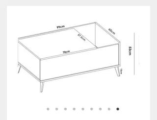 Mesa centro elevable madera y blanco