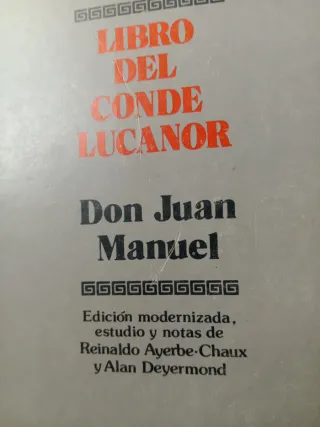 Libro conde lucanor don juán Manuel