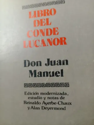 Libro conde lucanor don juán Manuel