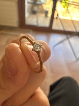 Anillo Tous Oro y Diamante Pequeño