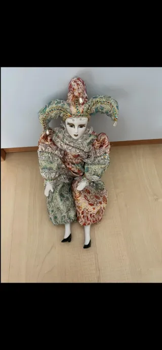 Bambola porcellana Arlecchino nuova