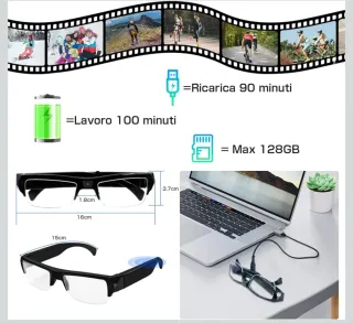 Occhiali Fotocamera Full HD 1080P Nuovi