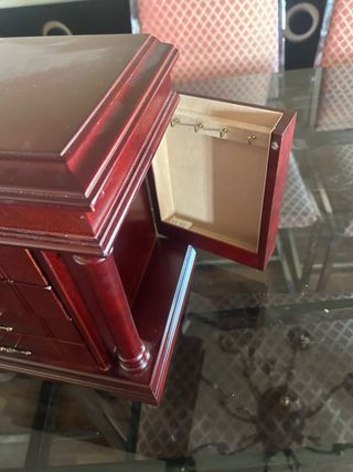 Joyero Madera Grande Espejo Cajones Dorado