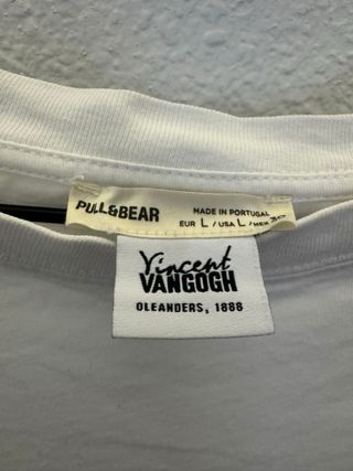 Camiseta Pull&Bear Blanca Estampado Van Gogh