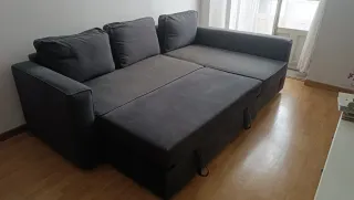 Sofá cama Chaise Longue Ikea azul grisáceo oscuro