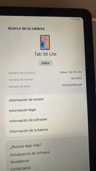 Samsung Galaxy Tab S6 Lite Negra