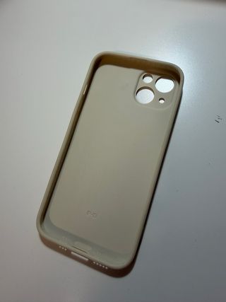 Funda Beige Corazón Azul Iphone 13