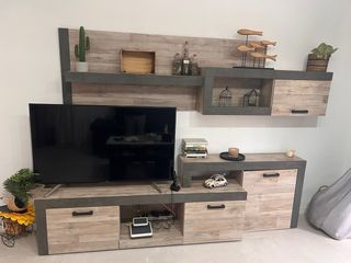 Mueble TV madera 3 módulos
