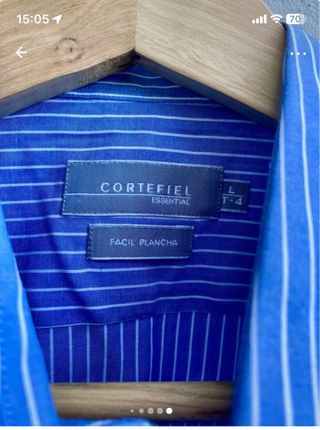 Camisa de vestir azul T4 Para llevar con gemelos