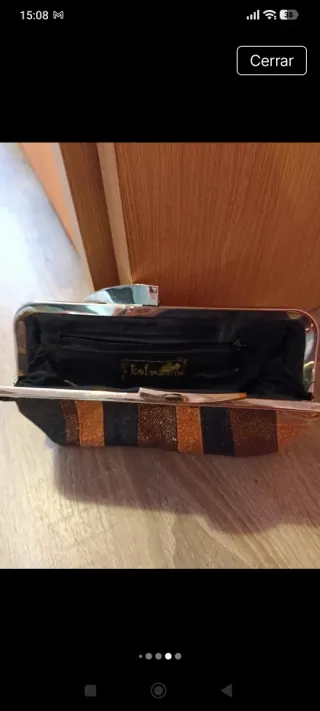 Bolso Clutch Fiesta Negro y Dorado