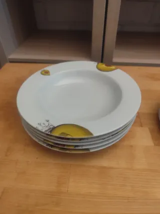 Conjunto de 21 platos de porcelana