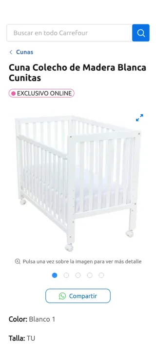 Cuna colecho madera blanca