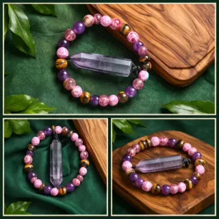 Conjunto Pulsera y Colgante Amatista