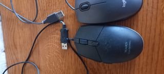 2 Ratones Logitech y Mars Gaming Negros