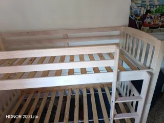 Estructura Cama Madera Natural literas sin colchón