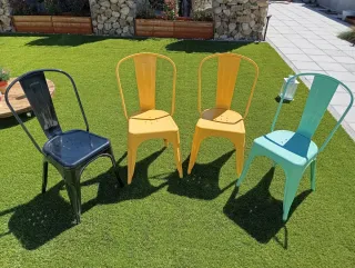 Sillas Tolix Metalicas (Negra, Amarilla, Turquesa)