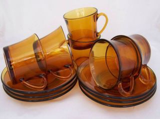 DURALEX AMBAR VINTAG- JUEGO TAZAS DESAYUNO - NUEVO