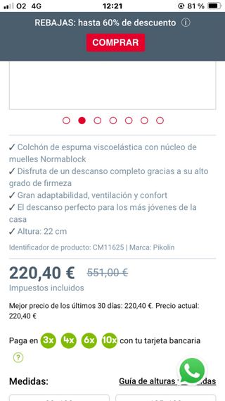 Colchón SEMINUEVO FLEX