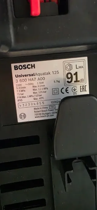 Hidrolimpiadora Bosch para hogar y jardín, 1500 W,
