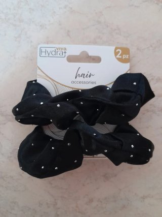 2 elastici per capelli in raso e strass
