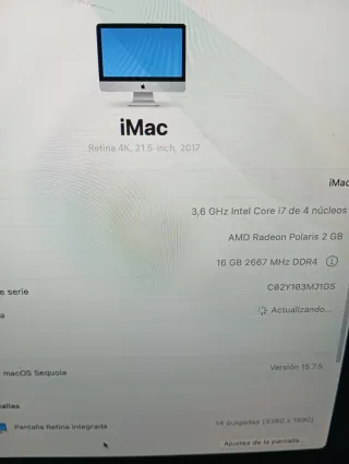 Imac 21,5 i7 16GB RAM 2017