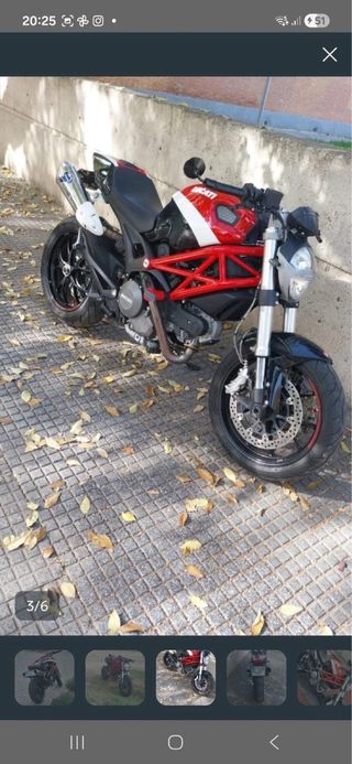 Ducati Monster Moto Naked Negra/Roja