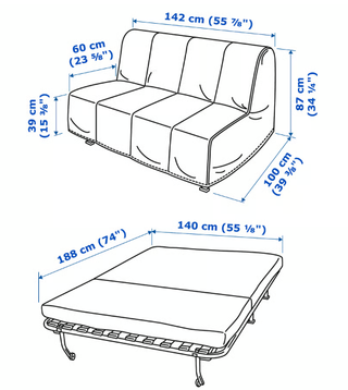 Sofá Cama Ikea Lycksele Lovas Blanco