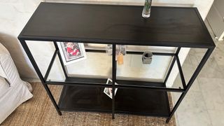 Scaffale in Metallo Nero con Vetro