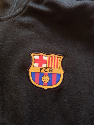 Sudadera FC Barcelona Nike Negra y Gris