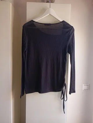 Camiseta negra Slowlove manga larga