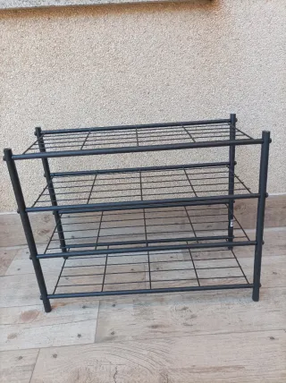 Zapatero Metálico Negro 4 Niveles
