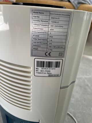 Deshumidificador Finether Blanco y Negro