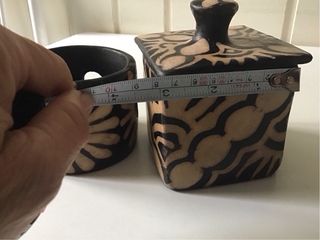 Caja y portavelas cerámica artesanal
