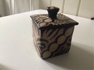 Caja y portavelas cerámica artesanal