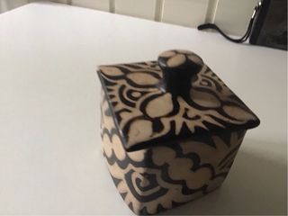 Caja y portavelas cerámica artesanal