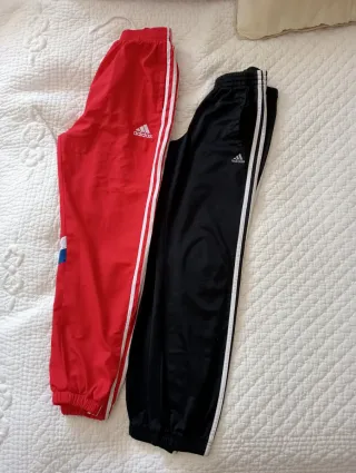 Lote 2 Pantalones Adidas Rojo y Negro