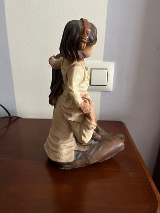 Figura escultura Madre e Hija Marrón 20x20x26cm